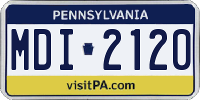 PA license plate MDI2120