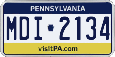 PA license plate MDI2134