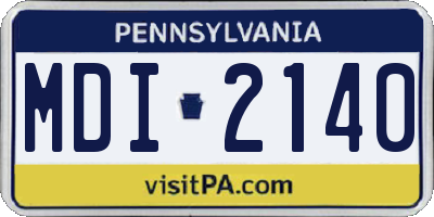 PA license plate MDI2140