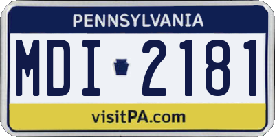 PA license plate MDI2181