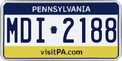 PA license plate MDI2188