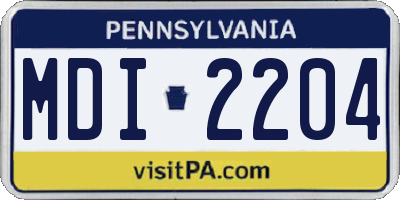 PA license plate MDI2204