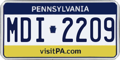 PA license plate MDI2209