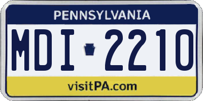 PA license plate MDI2210