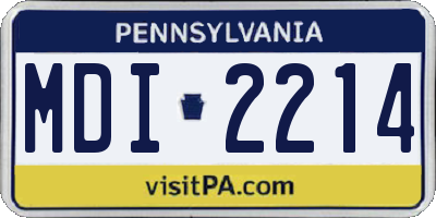 PA license plate MDI2214