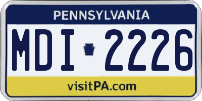 PA license plate MDI2226