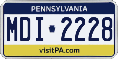 PA license plate MDI2228