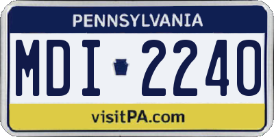 PA license plate MDI2240