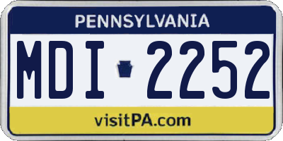 PA license plate MDI2252