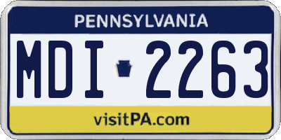 PA license plate MDI2263