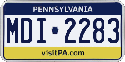 PA license plate MDI2283