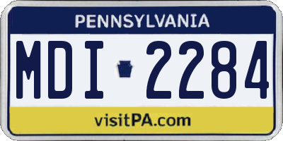 PA license plate MDI2284