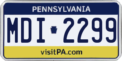 PA license plate MDI2299