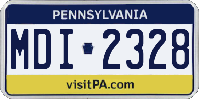 PA license plate MDI2328