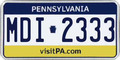 PA license plate MDI2333