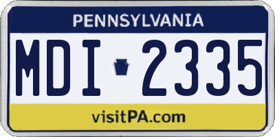 PA license plate MDI2335