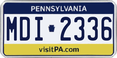 PA license plate MDI2336