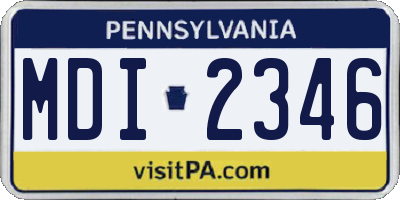 PA license plate MDI2346