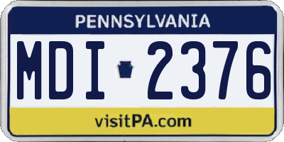 PA license plate MDI2376