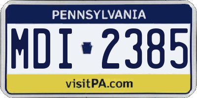 PA license plate MDI2385