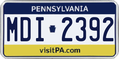 PA license plate MDI2392