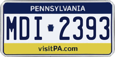 PA license plate MDI2393