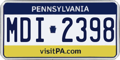 PA license plate MDI2398