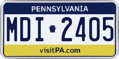 PA license plate MDI2405