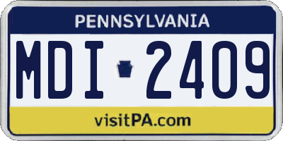 PA license plate MDI2409