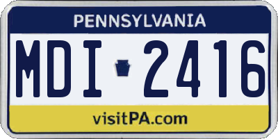 PA license plate MDI2416