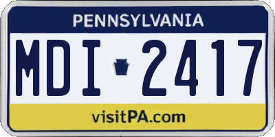 PA license plate MDI2417