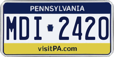 PA license plate MDI2420