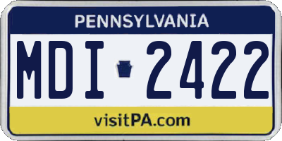 PA license plate MDI2422