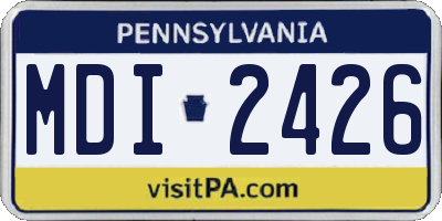 PA license plate MDI2426