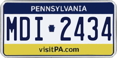 PA license plate MDI2434