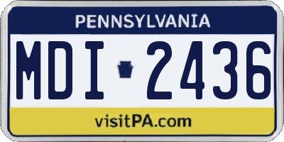 PA license plate MDI2436
