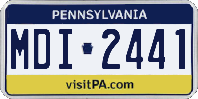 PA license plate MDI2441