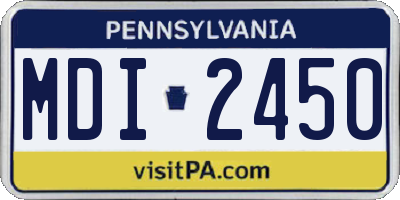 PA license plate MDI2450
