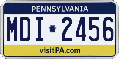 PA license plate MDI2456