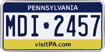 PA license plate MDI2457