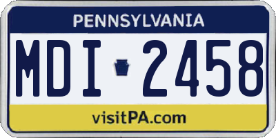 PA license plate MDI2458