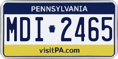 PA license plate MDI2465