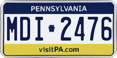 PA license plate MDI2476