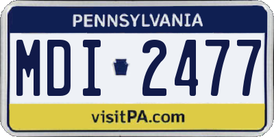 PA license plate MDI2477