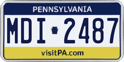 PA license plate MDI2487