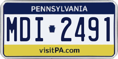 PA license plate MDI2491