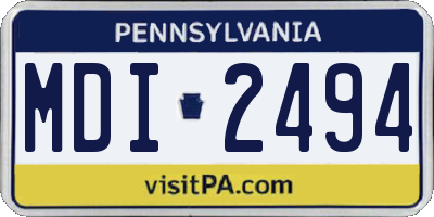 PA license plate MDI2494