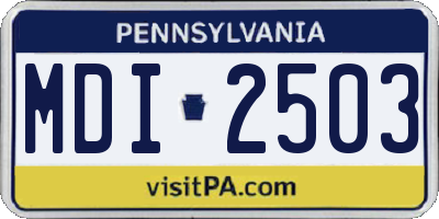 PA license plate MDI2503