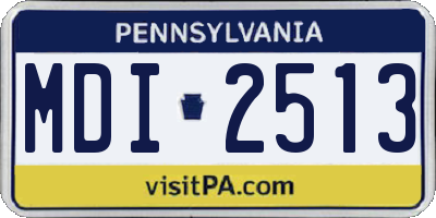 PA license plate MDI2513