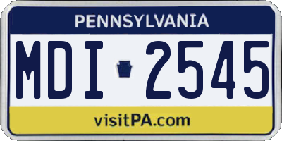 PA license plate MDI2545